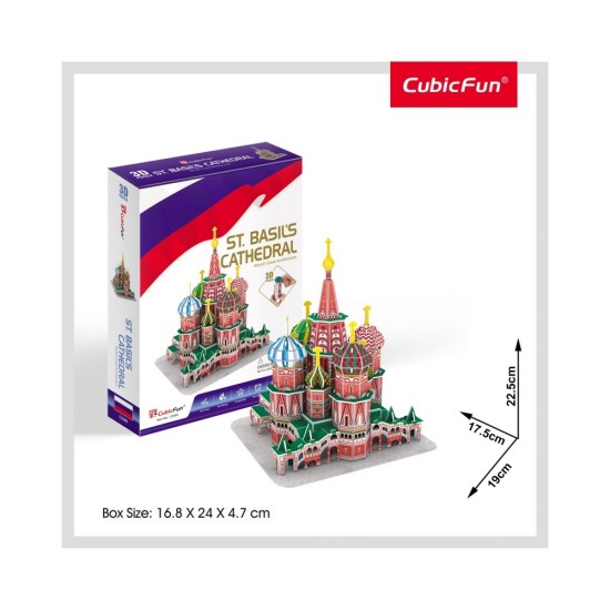 Puzzle 3D Catedrala St. Basil nivel mediu 92 piese