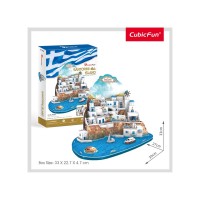 Puzzle 3D Insula Santorini nivel complex 129 piese