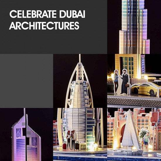 Puzzle 3D led Dubai 182 piese