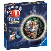 Puzzle 3D luminos tigru 72 piese