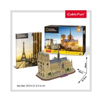 Puzzle 3D cu brosura Notre Dame Paris 128 piese