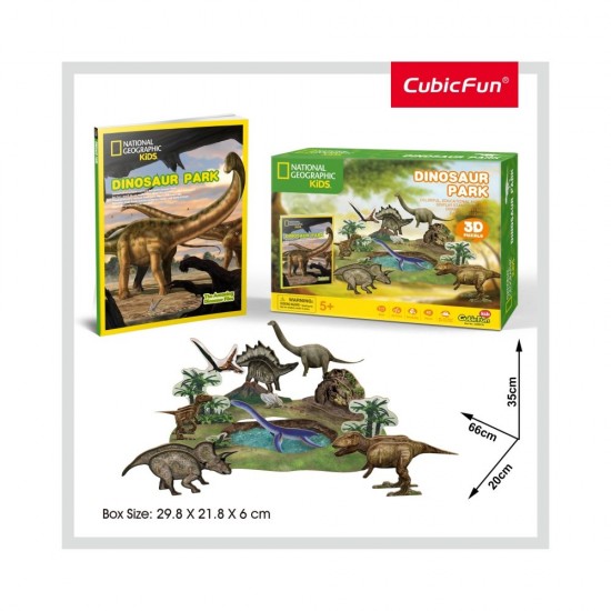Puzzle 3D cu brosura Parcul dinozaurilor 43 piese