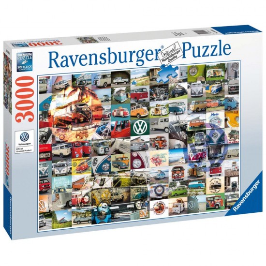 Puzzle Ravensburger 3000 piese - 99 Momente cu Volkswagen
