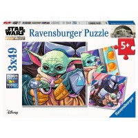Puzzle Baby Yoda 3x49 piese Ravensburger