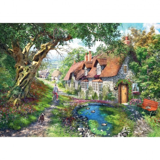 Puzzle casuta pe deal 1000 piese Puzzle casuta pe deal 1000 piese