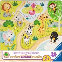 Puzzle din lemn animale Zoo - 8 piese