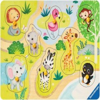 Puzzle din lemn animale Zoo - 8 piese