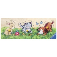 Puzzle din lemn animalute 3 piese