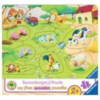 Puzzle din lemn Ferma - 9 piese