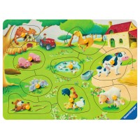 Puzzle din lemn Ferma - 9 piese