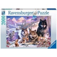 Puzzle Familie lupi iarna Ravensburger 2000 piese