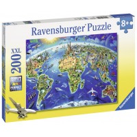 Puzzle Harta lumii - 200 piese