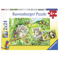 Puzzle Koala si Panda - 2x24 piese