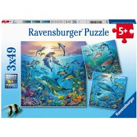 Puzzle lumea subacvatica 3x49 piese Ravensburger