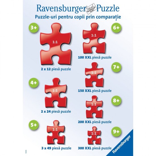 Puzzle Scufita Rosie si lupul 100 piese glitter Ravensburger