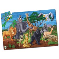 Puzzle straluceste in intuneric 100 piese - Animale salbatice