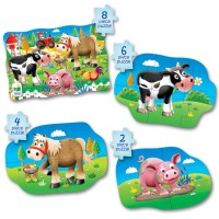 Set 4 puzzle-uri progresive ferma 2, 4, 6, 8 piese