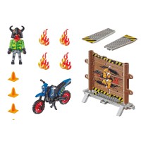 Playmobil Stunt Show - Motocicleta cu perete de foc