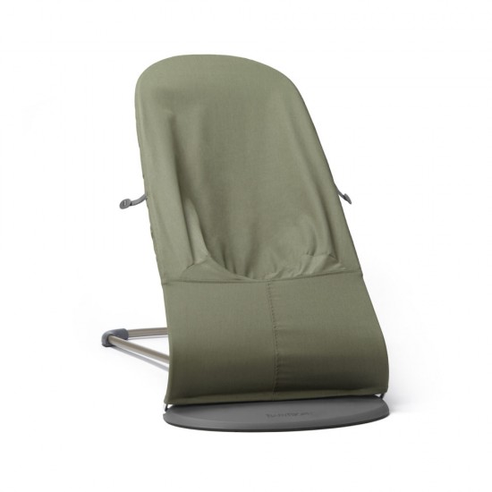 Balansoar bebelusi Bliss BabyBjorn Dark Green cu aspect delicat de petala, tesatura matlasata