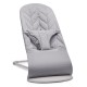 Balansoar copii BabyBjorn Bliss Light Grey din tesatura matlasata cu aspect delicat de petala