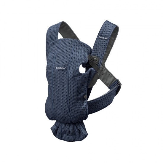 Marsupiu anatomic cu multiple pozitii de purtare BabyBjorn Mini Navy Blue 3D Mesh 