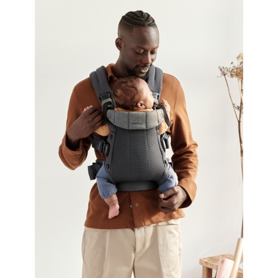 Marsupiu anatomic cu multiple pozitii de purtare colectia Harmony 3D Mesh Anthracite Editie Limitata BabyBjorn