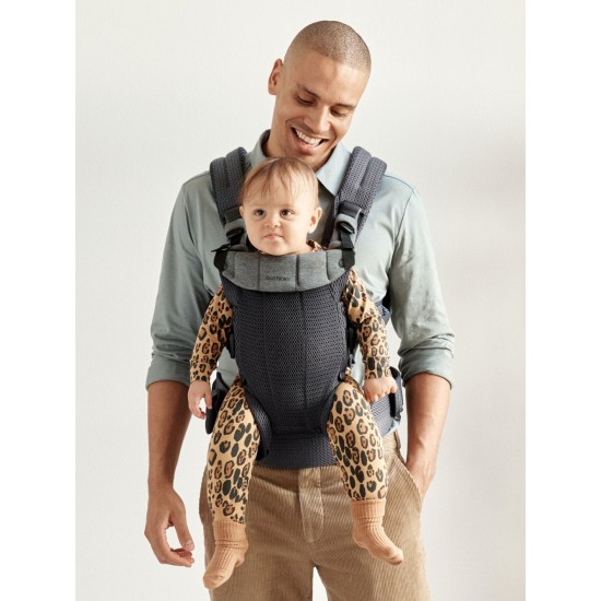 Marsupiu anatomic cu multiple pozitii de purtare colectia Harmony 3D Mesh Anthracite Editie Limitata BabyBjorn