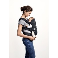 Marsupiu anatomic BabyBjorn One cu pozitii multiple de purtare Denim grey Bumbac