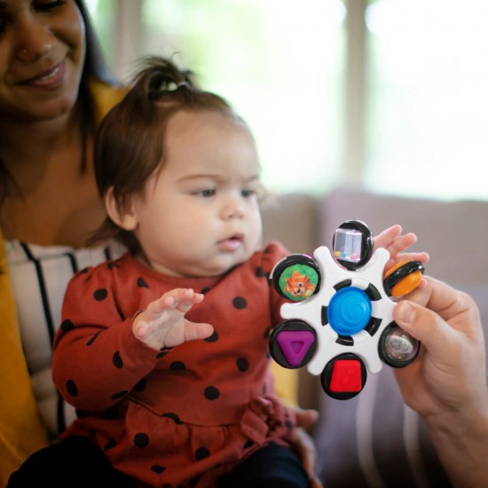 Jucarie senzoriala Curiosity Clutch Twist & Pop Rattle Teether Baby Einstein