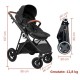 Carucior 3 in 1 Air Halime black – cadru Black BabyGo