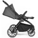 Carucior 3 in 1 BabyGo Harmony Grey cu maner reglabil pe inaltime, cadru Black