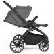 Carucior 3 in 1 BabyGo Harmony Grey cu maner reglabil pe inaltime, cadru Black