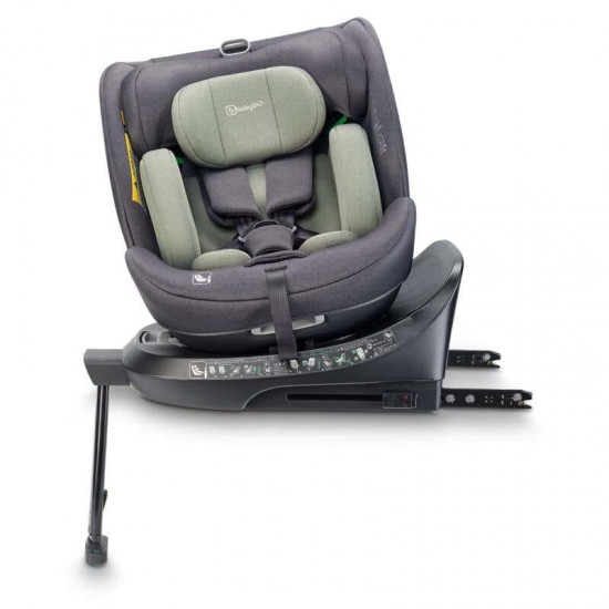 Scaun auto rotativ cu isofix BabyGo MOVE360 Green 40-150 cm certificat R129