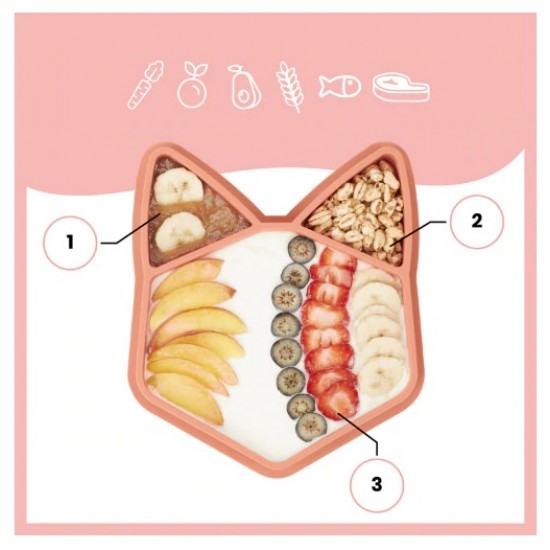 Tava anti-alunecare pentru mancare in forma de Vulpita Babymoov