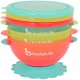 Set 3 boluri colorate pentru mancare cu suport inclus Badabulle