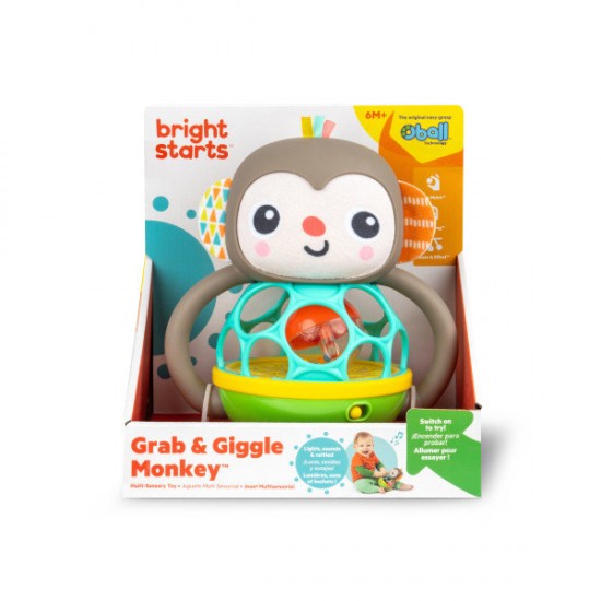 Jucarie multi-senzoriala Bright Starts Grab & Giggle Monkey