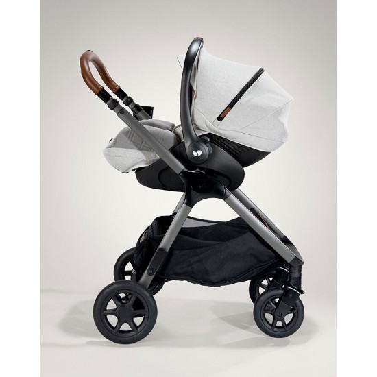 Carucior pentru copii multifunctional 3 in 1 Joie Finiti Signature Oyster + Baza Isofix Encore (Carucior Finiti Oyster+ Landou Ramble Oyster+ scoica i-Level Recline Oyster+ baza isofix Encore) 