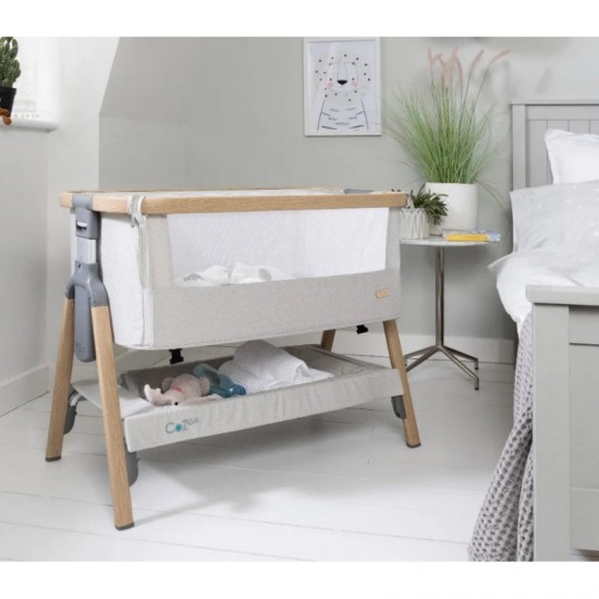 Patut 2 in 1 co-sleeper CoZee Oak & Sterling Silver Tutti Bambini