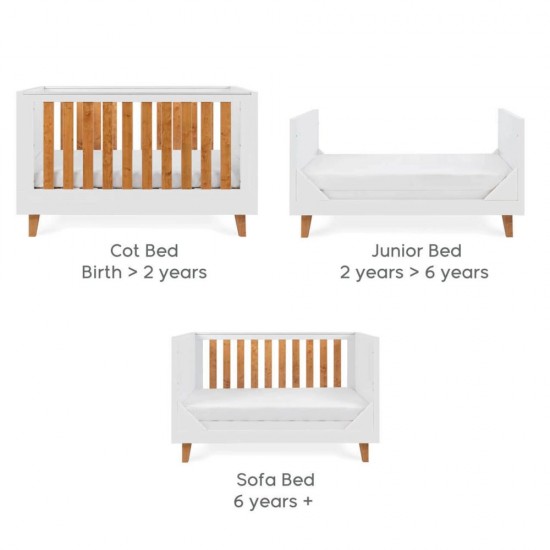 Patut evolutiv 3 in 1 Como White & Rosewood Tutti Bambini