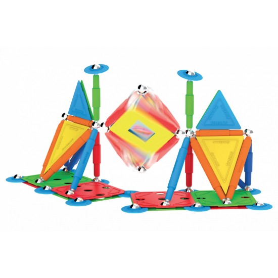 Set de constructie magnetic Supermag Projects Multicolor 85 piese