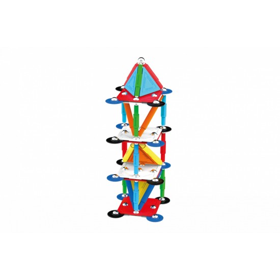 Set de constructie magnetic Supermag Projects Multicolor 85 piese