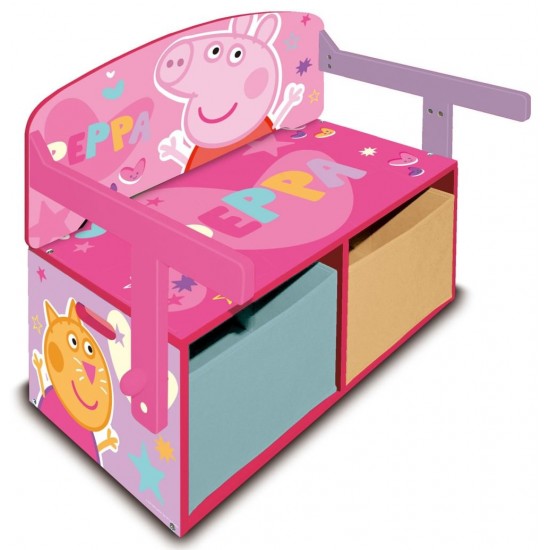 Mobilier 2 in 1 pentru depozitare jucarii Peppa Pig