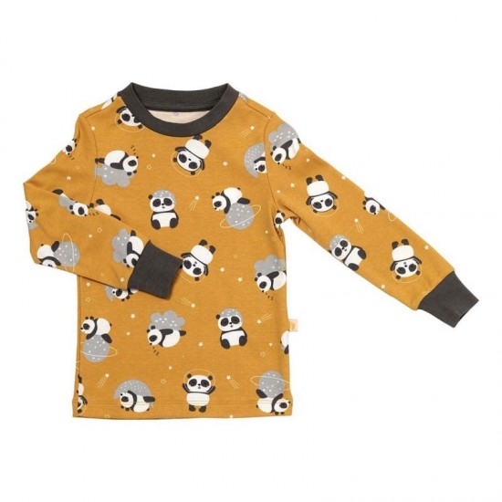 Pijama 100% bumbac organic, Panda, 4-5 ani