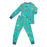 Pijama 100% bumbac organic, Under the Sea, 4-5 ani