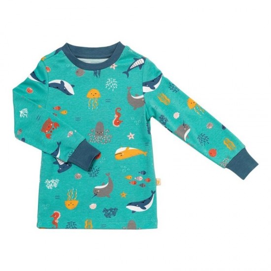 Pijama 100% bumbac organic, Under the Sea, 4-5 ani