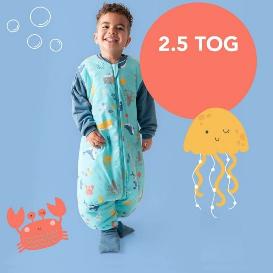 Sac de dormit cu picioruse si maneca lunga detasabila Under the Sea 70 cm + manseta 2.5 Tog