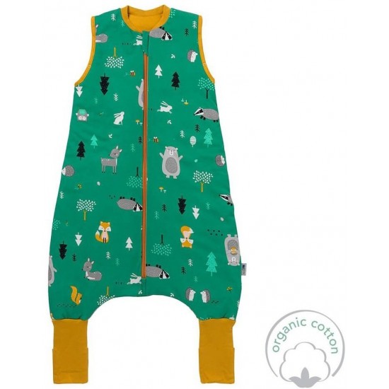 Sac de dormit cu picioruse si talpa antiderapanta Woodland Animals 90 cm + manseta 1.0 Tog