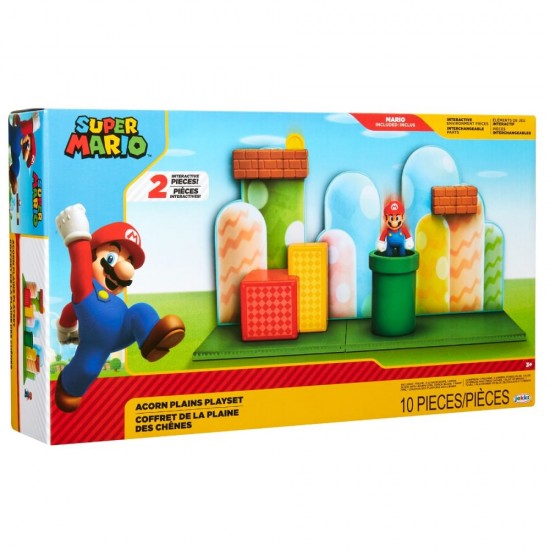 Set de joaca Campia de Ghinde cu figurina 6 cm Nintendo Mario