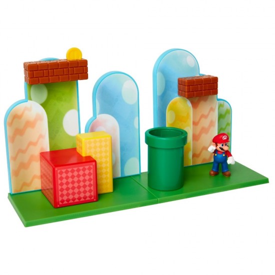 Set de joaca Campia de Ghinde cu figurina 6 cm Nintendo Mario