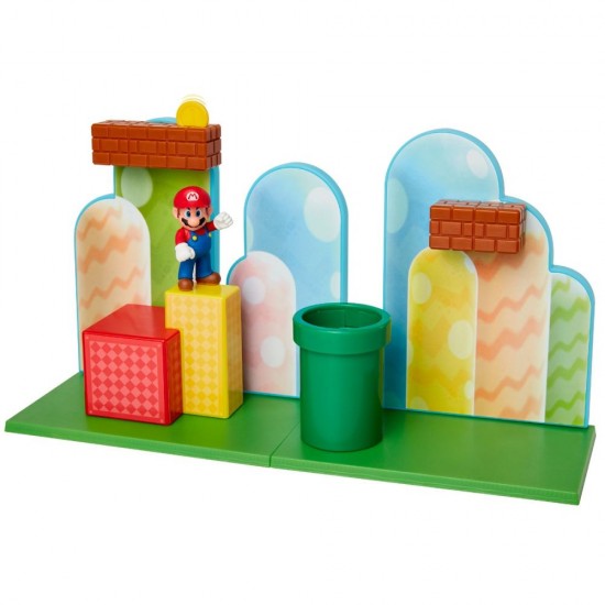 Set de joaca Campia de Ghinde cu figurina 6 cm Nintendo Mario